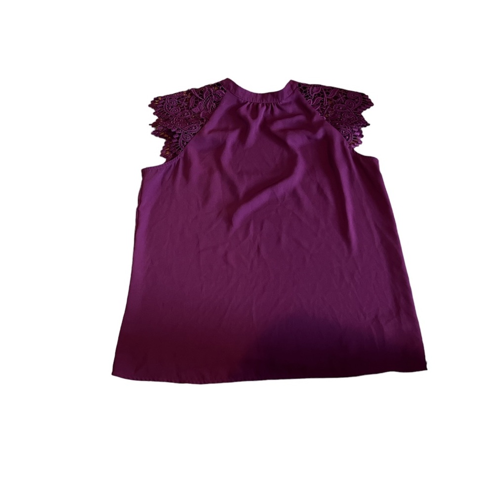 Express maroon dress shirt with lace sleeves and back cut out